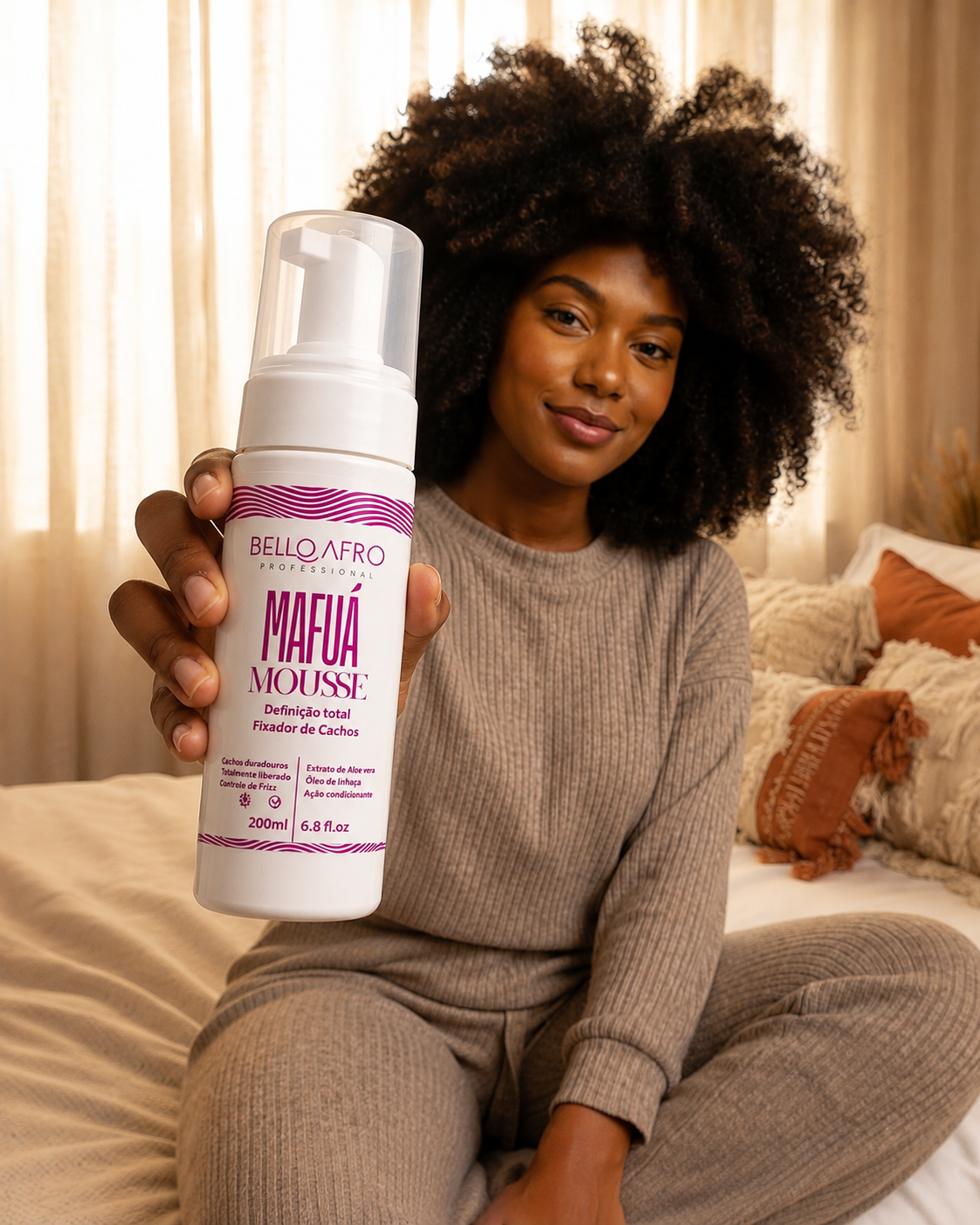 Mafuá Mousse Definidor de Cachos Bello Afro Pro 200ml