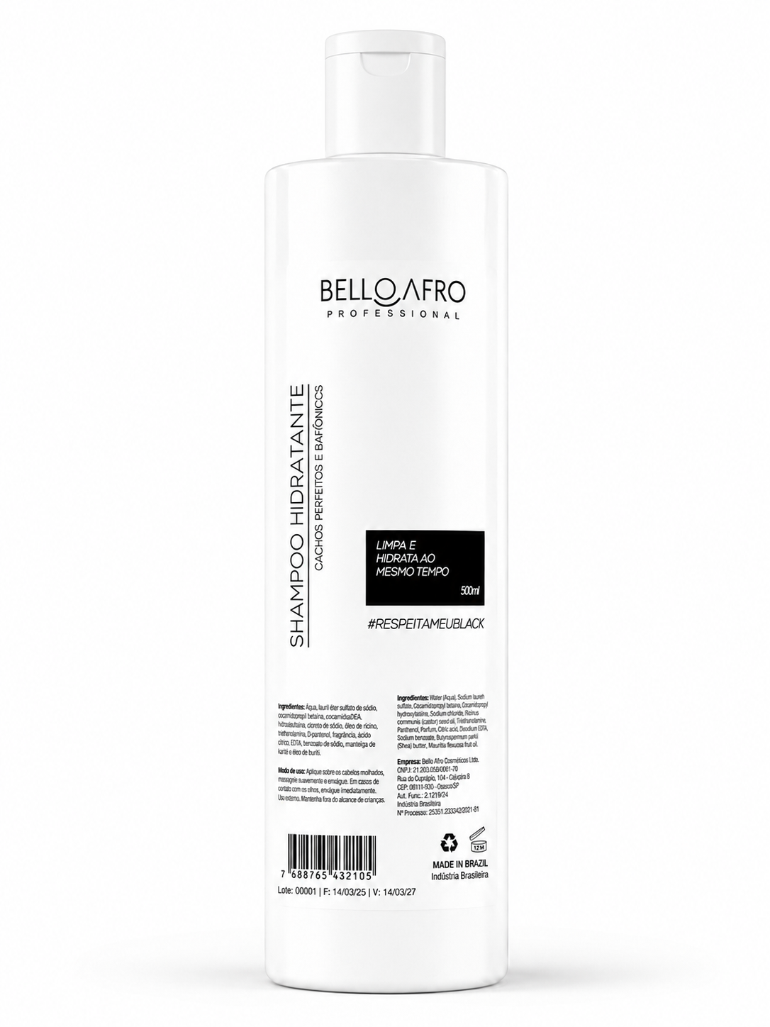 Shampoo Hidratante Bello Afro Professional 500ml
