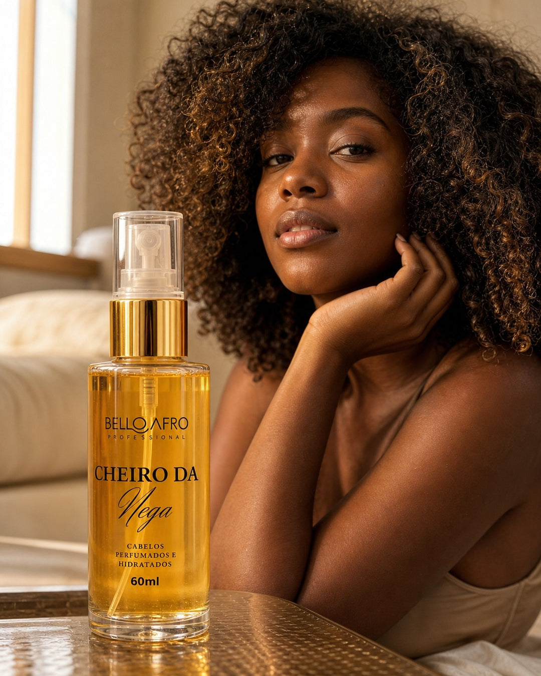 Perfume de Cabelo Cheiro de Nega Bello Afro 60ml